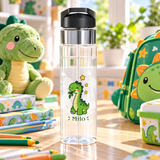 Personalized Dinosaur Water Bottle for Kids, Cute Dino Bottle for Boys, School Sports Bottle, Dinosaur Gift, Birthday Gift for Children
