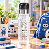 Personalized Kids Robot Water Bottle, Cute Tech Bottle for Boys, School Sports Bottle, STEM Gift, Birthday Gift for Robot Lovers
