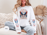 1776 Wings of Freedom Sweatshirt, Patriotic Eagle Pullover, American Flag Crewneck, USA 250th Anniversary Gift, Fourth of July Top