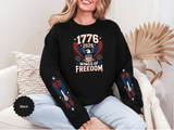 1776 Wings of Freedom Sweatshirt, Patriotic Eagle Pullover, American Flag Crewneck, USA 250th Anniversary Gift, Fourth of July Top