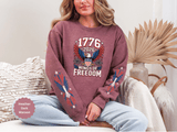 1776 Wings of Freedom Sweatshirt, Patriotic Eagle Pullover, American Flag Crewneck, USA 250th Anniversary Gift, Fourth of July Top