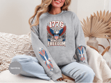 1776 Wings of Freedom Sweatshirt, Patriotic Eagle Pullover, American Flag Crewneck, USA 250th Anniversary Gift, Fourth of July Top