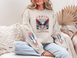 1776 Wings of Freedom Sweatshirt, Patriotic Eagle Pullover, American Flag Crewneck, USA 250th Anniversary Gift, Fourth of July Top