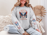 1776 Wings of Freedom Sweatshirt, Patriotic Eagle Pullover, American Flag Crewneck, USA 250th Anniversary Gift, Fourth of July Top