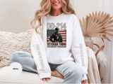 DD-214 Veteran Sweatshirt, Military Veteran Crewneck, American Flag Pullover, Veteran Gift for Him, Patriotic Fourth of July Top