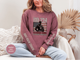 DD-214 Veteran Sweatshirt, Military Veteran Crewneck, American Flag Pullover, Veteran Gift for Him, Patriotic Fourth of July Top