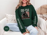 DD-214 Veteran Sweatshirt, Military Veteran Crewneck, American Flag Pullover, Veteran Gift for Him, Patriotic Fourth of July Top