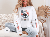 Stand for the Flag Kneel for the Cross Sweatshirt, Patriotic Christian Crewneck, American Flag Pullover, Faith Gift, Fourth of July Top