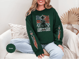 Stand for the Flag Kneel for the Cross Sweatshirt, Patriotic Christian Crewneck, American Flag Pullover, Faith Gift, Fourth of July Top