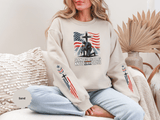 Stand for the Flag Kneel for the Cross Sweatshirt, Patriotic Christian Crewneck, American Flag Pullover, Faith Gift, Fourth of July Top