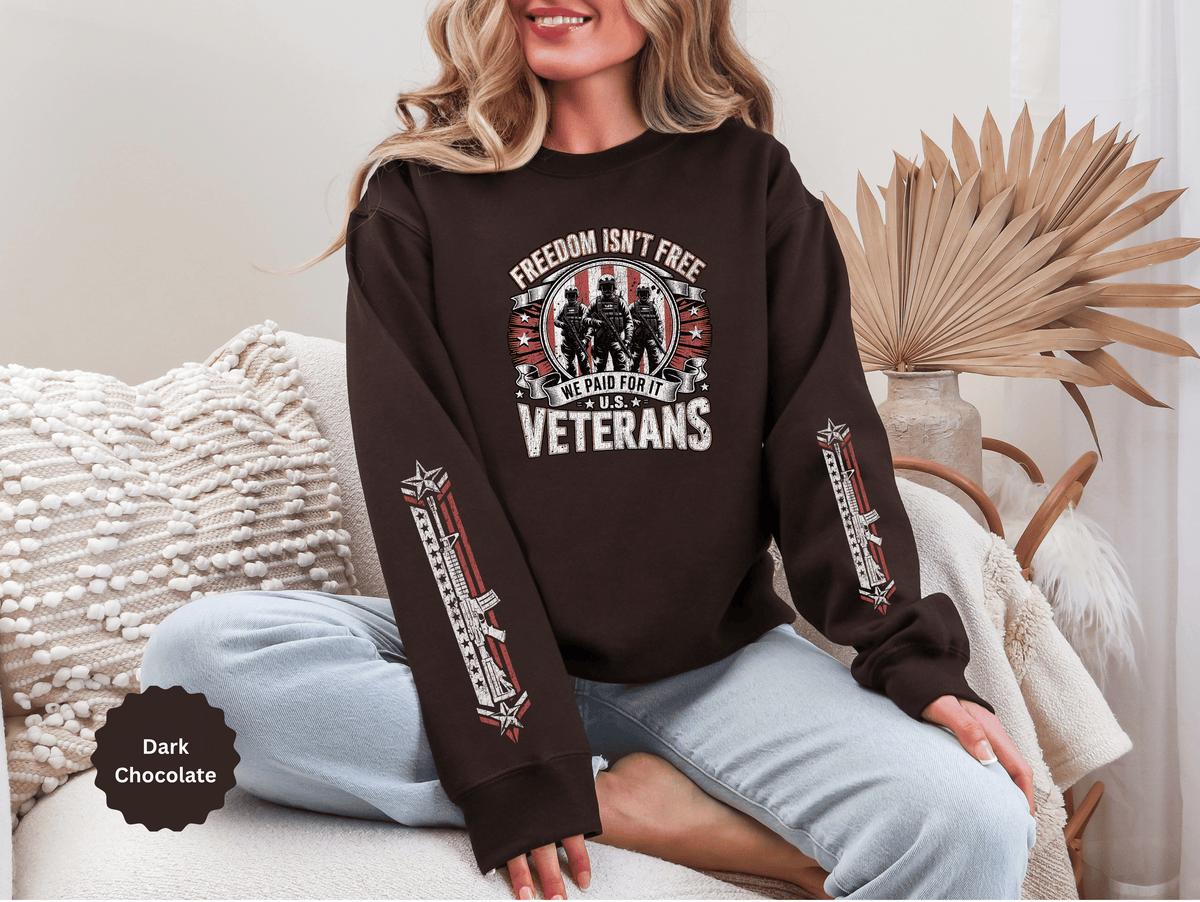 Freedom Isn't Free Veterans Sweatshirt, Military Service Crewneck, American Flag Veteran Pullover, Veteran Gift, Memorial Day Outfit