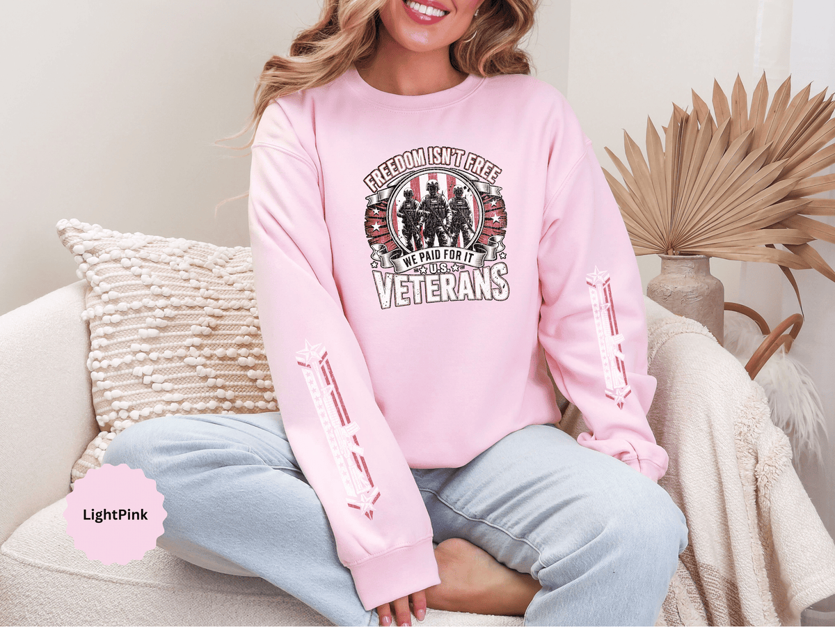 Freedom Isn't Free Veterans Sweatshirt, Military Service Crewneck, American Flag Veteran Pullover, Veteran Gift, Memorial Day Outfit