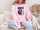 American Empowered Women Sweatshirt, Patriotic Rosie Style Crewneck, USA Flag Pullover, Fourth of July Outfit, Feminist Gift for Her