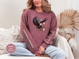 Patriotic Eagle Freedom Sweatshirt, American Flag Crewneck, Broken Chain Military Style Pullover, Fourth of July Gift for Him or Her
