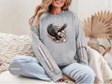 Patriotic Eagle Freedom Sweatshirt, American Flag Crewneck, Broken Chain Military Style Pullover, Fourth of July Gift for Him or Her