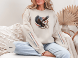 Patriotic Eagle Freedom Sweatshirt, American Flag Crewneck, Broken Chain Military Style Pullover, Fourth of July Gift for Him or Her