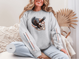 Patriotic Eagle Freedom Sweatshirt, American Flag Crewneck, Broken Chain Military Style Pullover, Fourth of July Gift for Him or Her