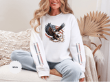 Patriotic Eagle Freedom Sweatshirt, American Flag Crewneck, Broken Chain Military Style Pullover, Fourth of July Gift for Him or Her