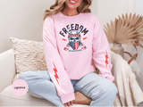 Freedom American Independence Sweatshirt, Patriotic Skull Crewneck, USA Flag Pullover, Fourth of July Outfit, Americana Gift for Him