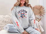 Freedom American Independence Sweatshirt, Patriotic Skull Crewneck, USA Flag Pullover, Fourth of July Outfit, Americana Gift for Him