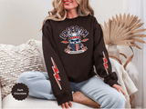 Freedom American Independence Sweatshirt, Patriotic Skull Crewneck, USA Flag Pullover, Fourth of July Outfit, Americana Gift for Him