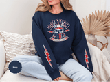 Freedom American Independence Sweatshirt, Patriotic Skull Crewneck, USA Flag Pullover, Fourth of July Outfit, Americana Gift for Him