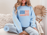 Patriotic American Flag Sweatshirt, USA Floral Crewneck, Vintage Americana Pullover, Fourth of July Outfit, Summer Patriotic Gift for Her
