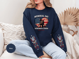 Memorial Day Sweatshirt, Patriotic Military Pullover, Remember and Honor American Flag Crewneck, Veteran Gift, Memorial Day Shirt