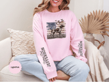 Personalized Patriotic Dog Sweatshirt, Custom Family Name Pullover, American Flag Dog Crewneck, USA Dog Lover Gift, Fourth of July Shirt
