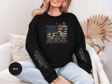 Personalized Patriotic Dog Sweatshirt, Custom Family Name Pullover, American Flag Dog Crewneck, USA Dog Lover Gift, Fourth of July Shirt