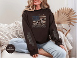 Personalized Patriotic Dog Sweatshirt, Custom Family Name Pullover, American Flag Dog Crewneck, USA Dog Lover Gift, Fourth of July Shirt