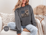 Personalized Patriotic Dog Sweatshirt, Custom Family Name Pullover, American Flag Dog Crewneck, USA Dog Lover Gift, Fourth of July Shirt