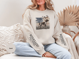 Personalized Patriotic Dog Sweatshirt, Custom Family Name Pullover, American Flag Dog Crewneck, USA Dog Lover Gift, Fourth of July Shirt