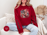 Personalized Hunting Family Sweatshirt, Custom Deer Patriotic Pullover, American Flag Floral Crewneck, Family Gift, Outdoorsman Shirt