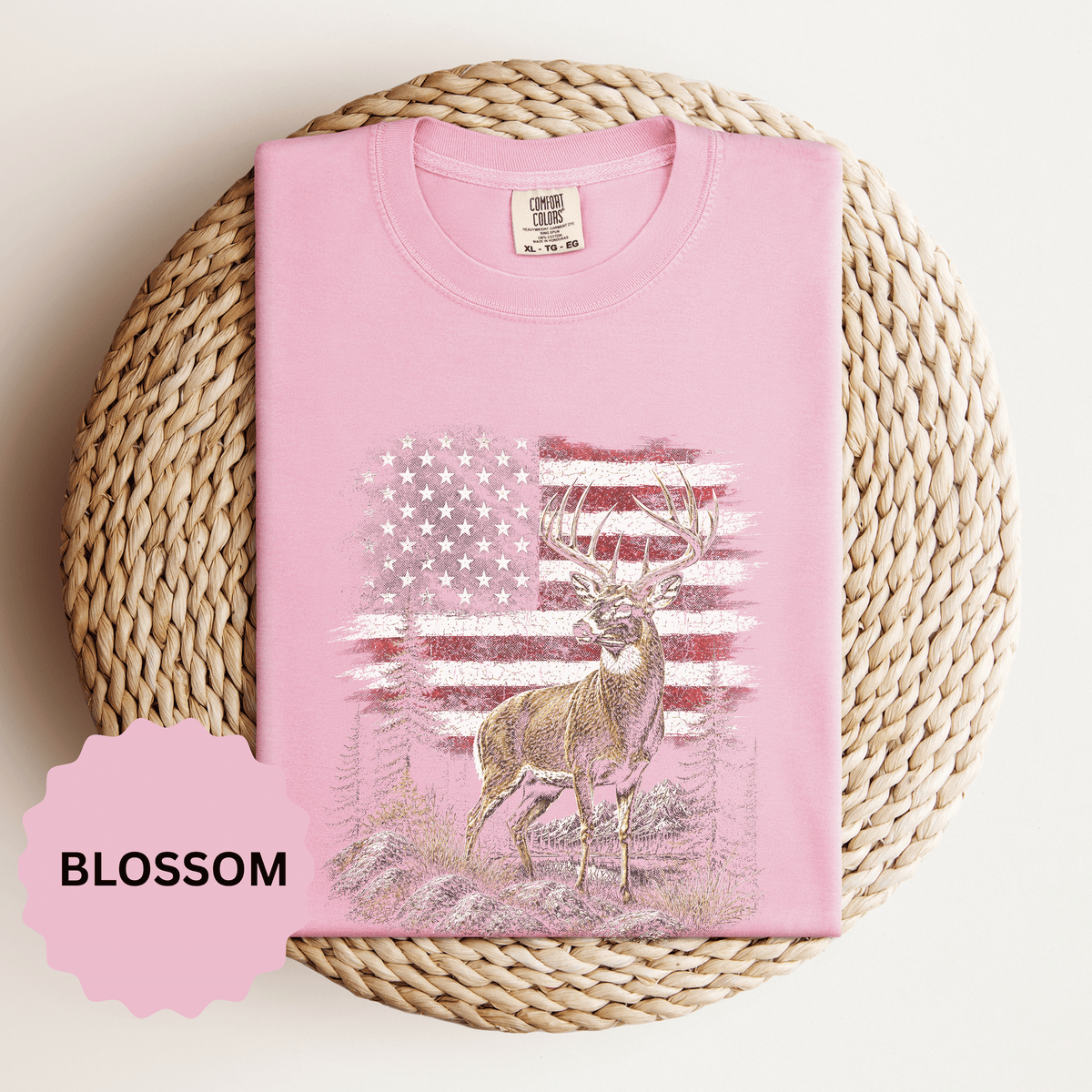 Patriotic Deer Shirt, American Flag Buck T Shirt, Deer Lover Gift, Outdoors Graphic Tee, Country Style Shirt, Fourth of July Gift