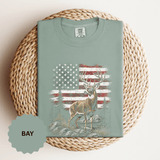 Patriotic Deer Shirt, American Flag Buck T Shirt, Deer Lover Gift, Outdoors Graphic Tee, Country Style Shirt, Fourth of July Gift