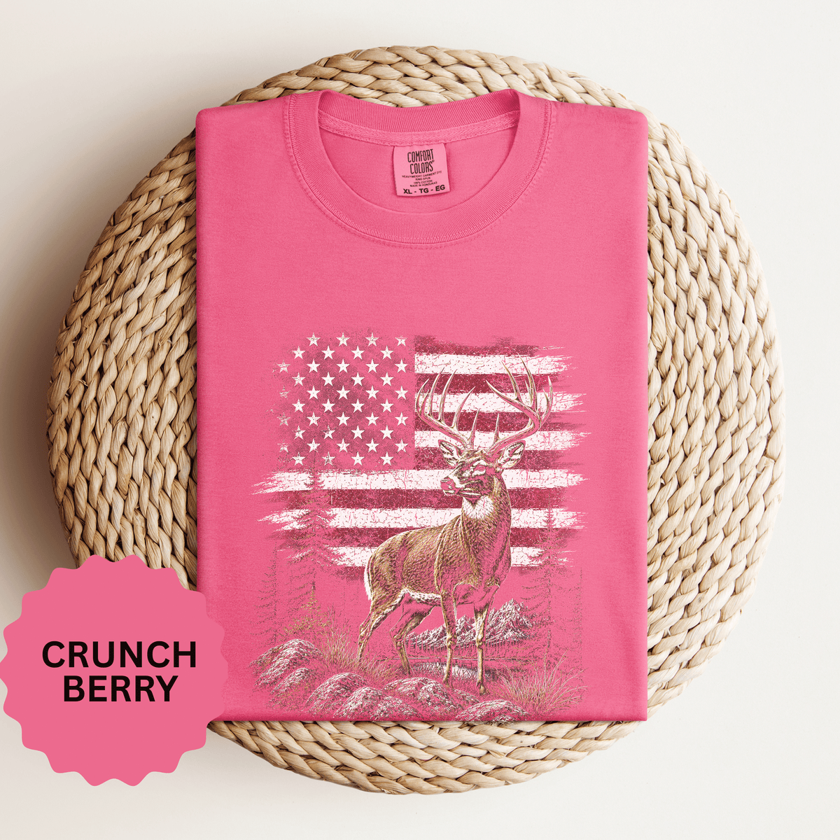 Patriotic Deer Shirt, American Flag Buck T Shirt, Deer Lover Gift, Outdoors Graphic Tee, Country Style Shirt, Fourth of July Gift