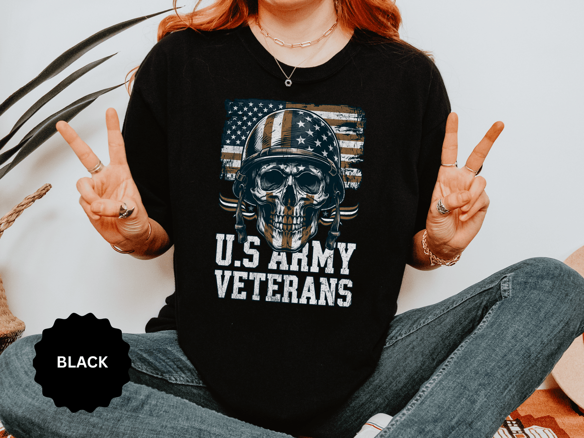 U.S. Army Veterans Shirt, Military Skull T Shirt, Patriotic American Flag Tee, Veteran Gift, Army Veteran Shirt, Veterans Day Gift