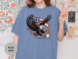 Patriotic Eagle Shirt, American Flag T Shirt, Bald Eagle Military Tee, Veteran Gift, USA Graphic Shirt, Fourth of July Patriotic Top