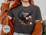 Patriotic Eagle Shirt, American Flag T Shirt, Bald Eagle Military Tee, Veteran Gift, USA Graphic Shirt, Fourth of July Patriotic Top