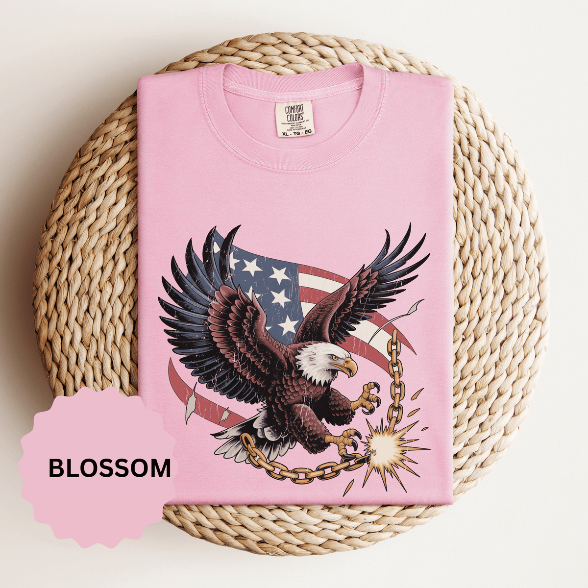 Patriotic Eagle Shirt, American Flag T Shirt, Bald Eagle Military Tee, Veteran Gift, USA Graphic Shirt, Fourth of July Patriotic Top