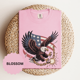 Patriotic Eagle Shirt, American Flag T Shirt, Bald Eagle Military Tee, Veteran Gift, USA Graphic Shirt, Fourth of July Patriotic Top