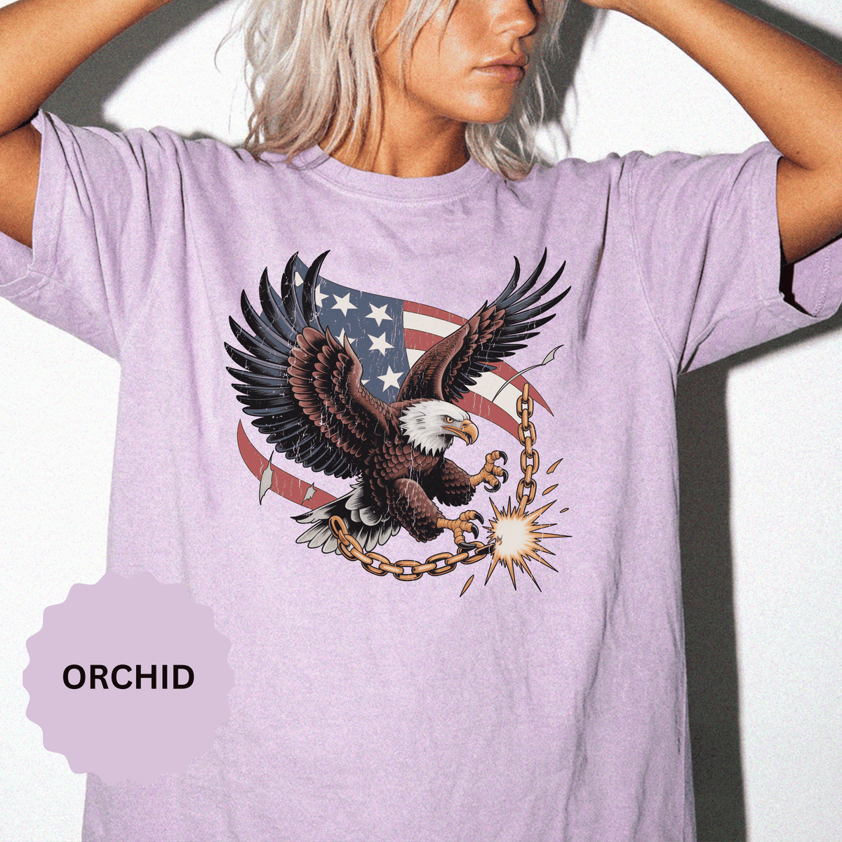 Patriotic Eagle Shirt, American Flag T Shirt, Bald Eagle Military Tee, Veteran Gift, USA Graphic Shirt, Fourth of July Patriotic Top