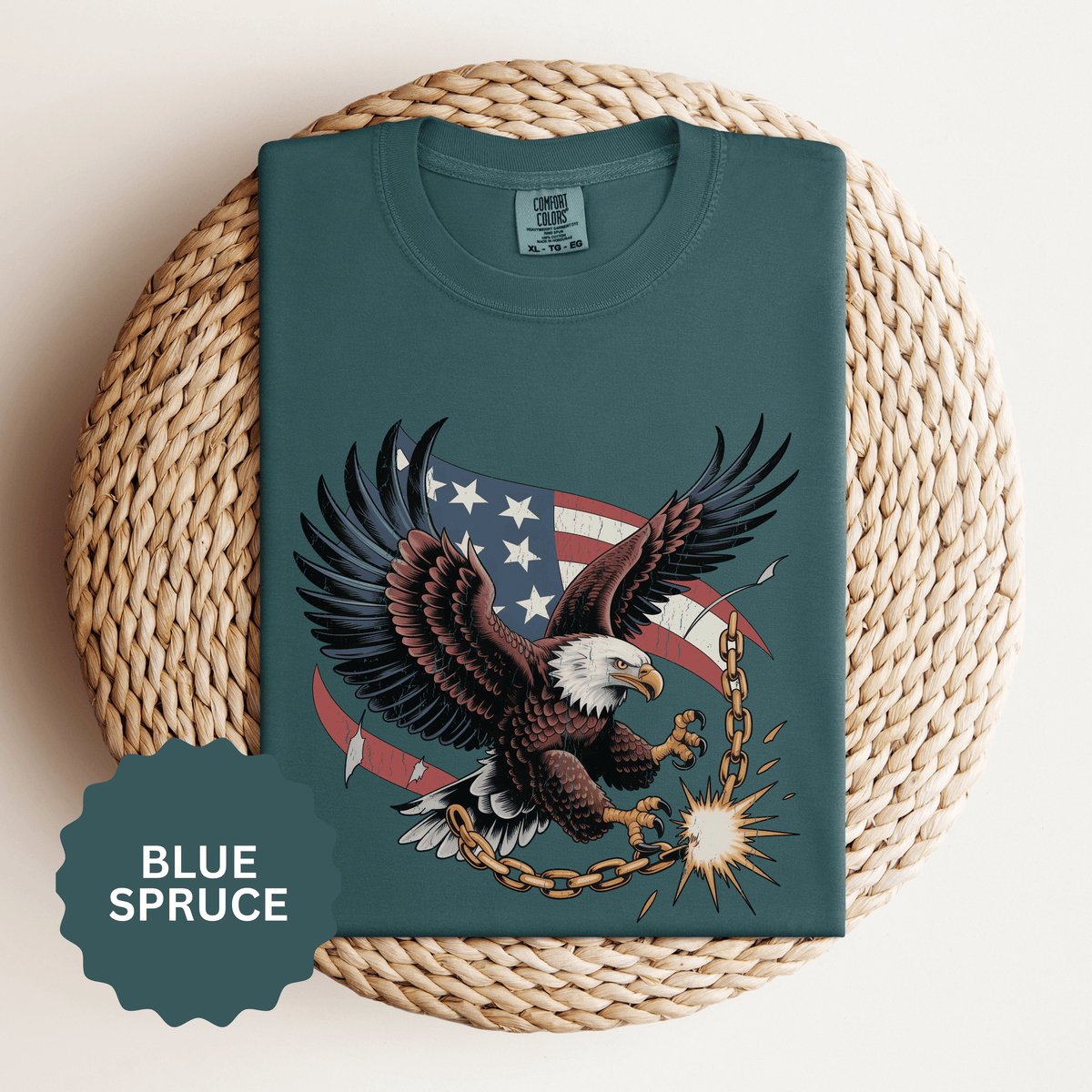Patriotic Eagle Shirt, American Flag T Shirt, Bald Eagle Military Tee, Veteran Gift, USA Graphic Shirt, Fourth of July Patriotic Top