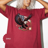 Patriotic Eagle Shirt, American Flag T Shirt, Bald Eagle Military Tee, Veteran Gift, USA Graphic Shirt, Fourth of July Patriotic Top