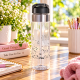 Floral Water Bottle for Women, Botanical Flower Drink Bottle, Butterfly Water Bottle, Nature Lover Gift, Everyday Hydration, Gift for Her
