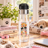 Cute Puppy Water Bottle for Kids, Adorable Dog Lover Drink Bottle, Kids School Water Bottle, Birthday Gift for Children, Back to School Gift