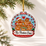 Personalized Gingerbread Family Snow Globe Ornament, Custom Family Names, Christmas Keepsake Gift