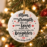 Personalized Mom Christmas Ornament, Custom Name Keepsake, Heartfelt Gift for Mother, Sentimental Christmas Gift from Daughter or Son