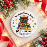 Personalized Teacher Christmas Ornament, Ms. Harper Holiday Keepsake, Teacher Appreciation Gift from Student, Classroom Christmas Decor 2026